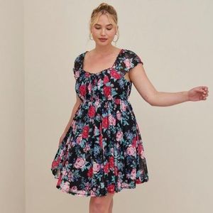Floral Black Dress
